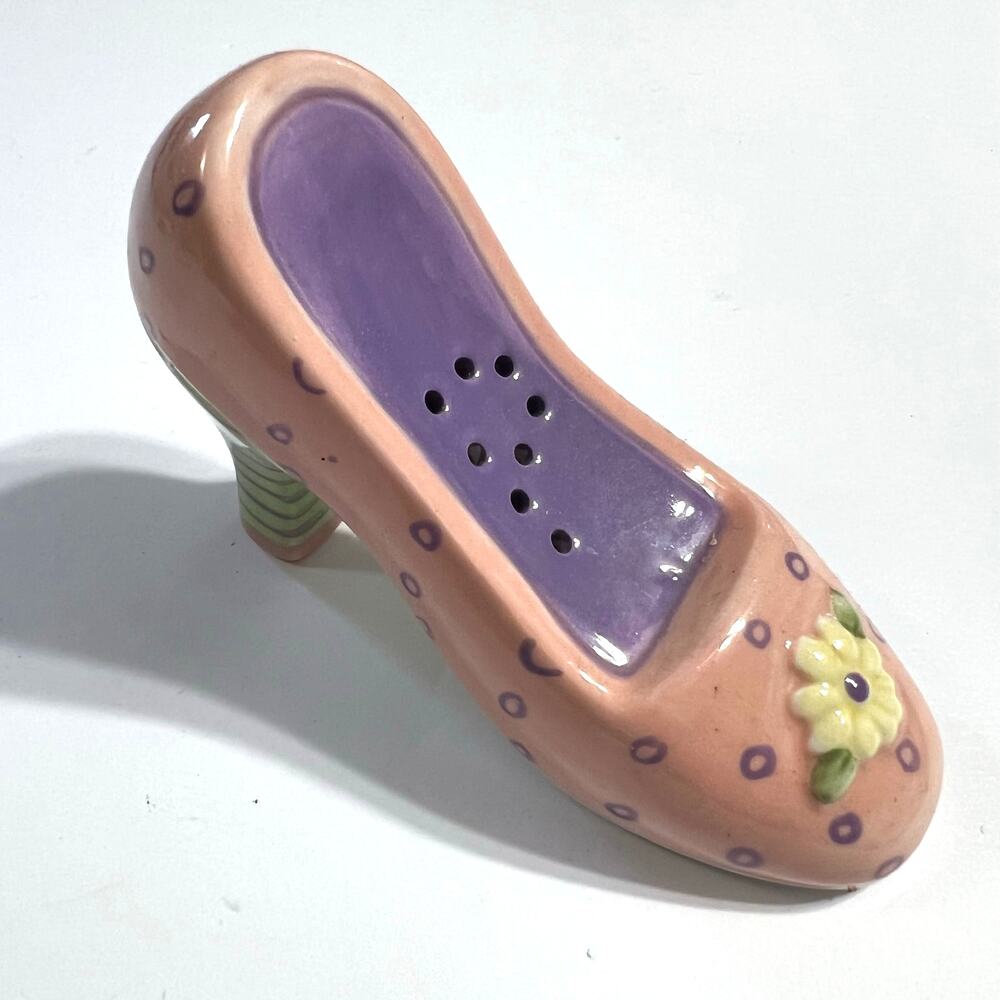 Vintage Silvestri High Heel Shoe Pepper Shaker Carol Eldridge Pink Collectible